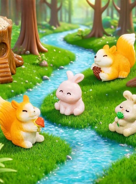微景观DIY造景小松鼠公仔小摆件