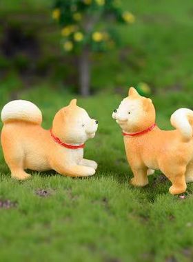 微景观摆件秋田犬DIY多肉装饰