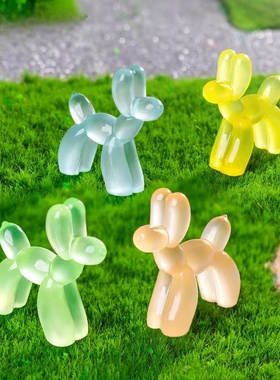 创意夜光气球小狗迷你装饰摆件