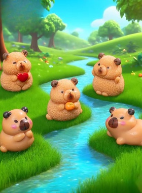 微景观迷你卡皮巴拉造景装饰摆件