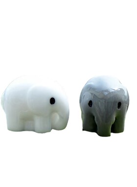 微景观迷你情侣小象造景装饰摆件