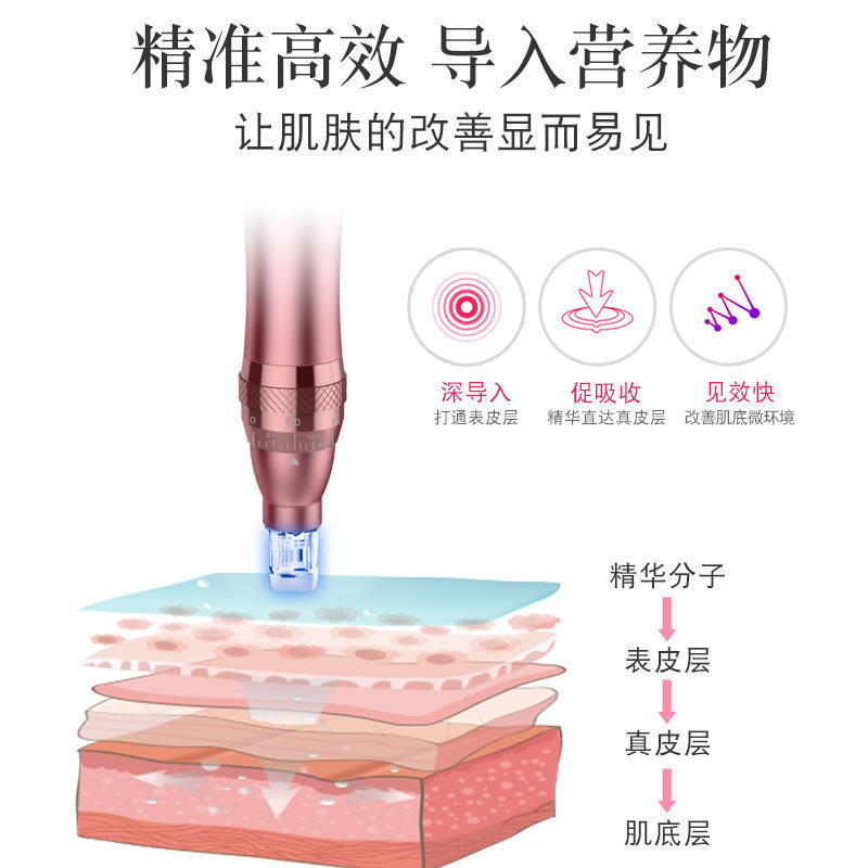 秋水堂纳米电动微针仪器中胚层美容院水光导入脸部MTS家用微晶笔_虎窝淘