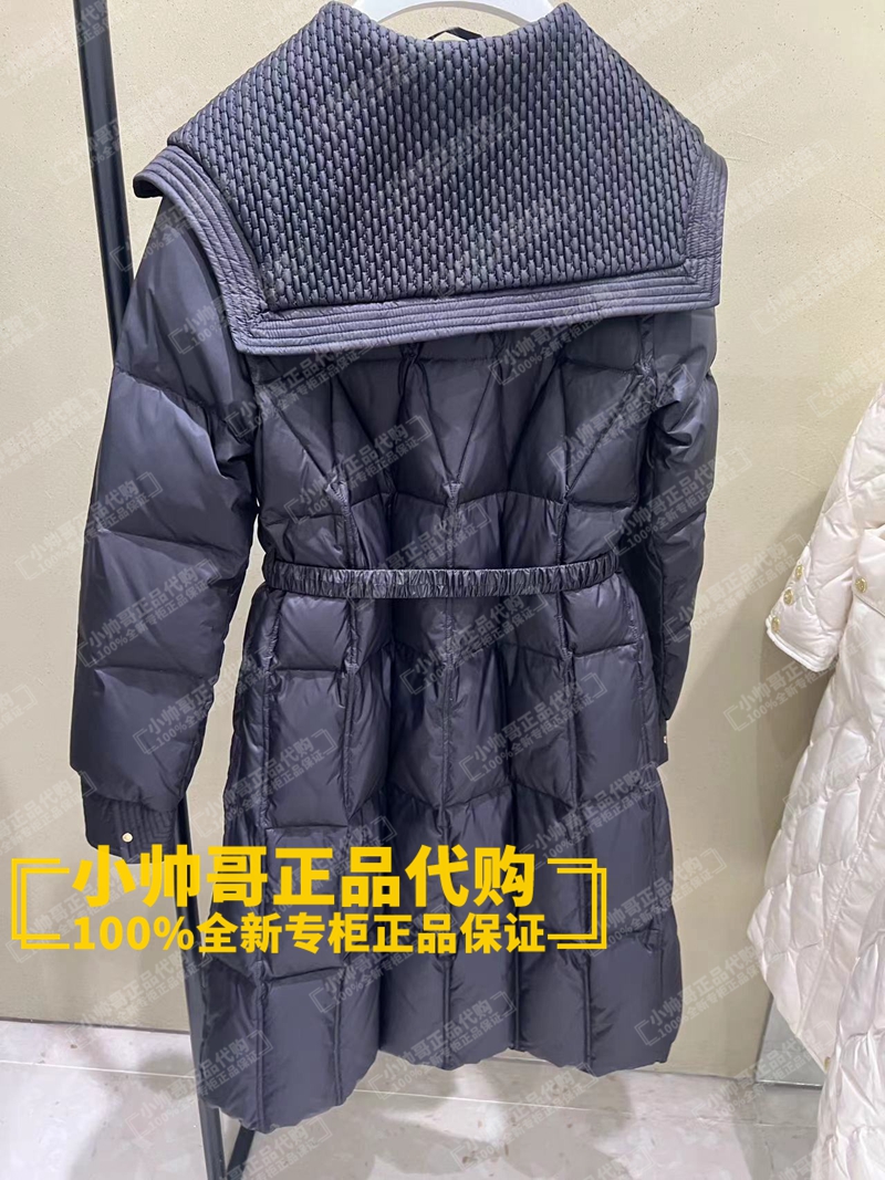 现货 1TZ3338270 9Y欧时力2023冬专柜正品翻领显瘦长款羽绒服大衣