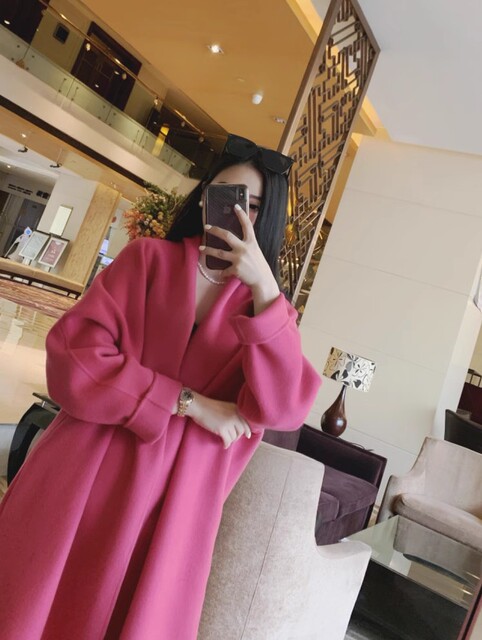 菲芊“垂丝海棠二代”30%羊绒高端长款双面羊绒大衣女2025年新款