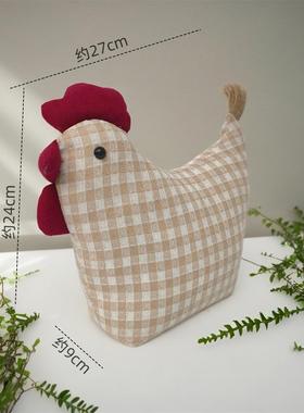 创意手工布艺桌面门挡家居摆件儿童玩具公鸡防撞玩偶门阻公仔玩偶