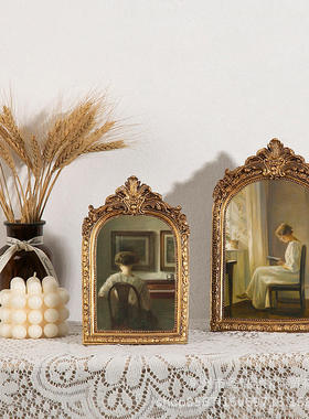 欧式复古古典浮雕相框家居软装摆件相框文艺轻奢树脂画框挂饰挂件