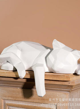 跨境户外花园林景观抽象几何商场猫雕塑小区动物酒店装饰品摆件