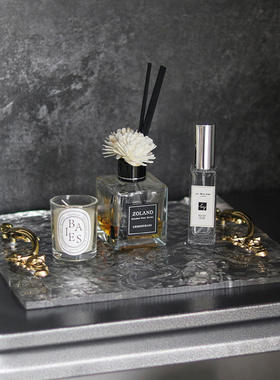 轻奢酒店长方形摆件波纹样板房售楼部会所托盘亚克力水高级收纳盘