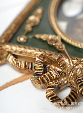 欧式蝴蝶结雕花创意树脂相框摆台复古结婚装饰摆件挂墙拍摄道具