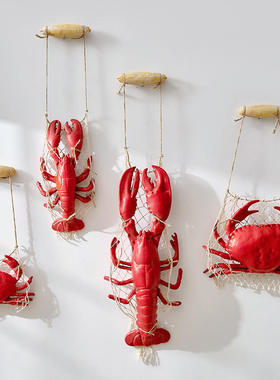 网红树脂仿真餐厅小龙虾螃蟹挂件海鲜模型壁饰装饰品饭店夜市壁挂
