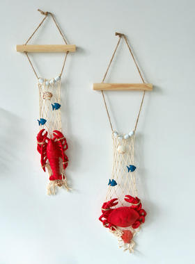 地中海风格海鲜模型仿真大小螃蟹假龙虾闸蟹店面装饰餐厅挂件摆件