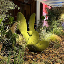 2024 nouveau designer canapé simple chaise GRP loisirs en extérieur en forme spéciale rouge créativité rouge vert de lapin