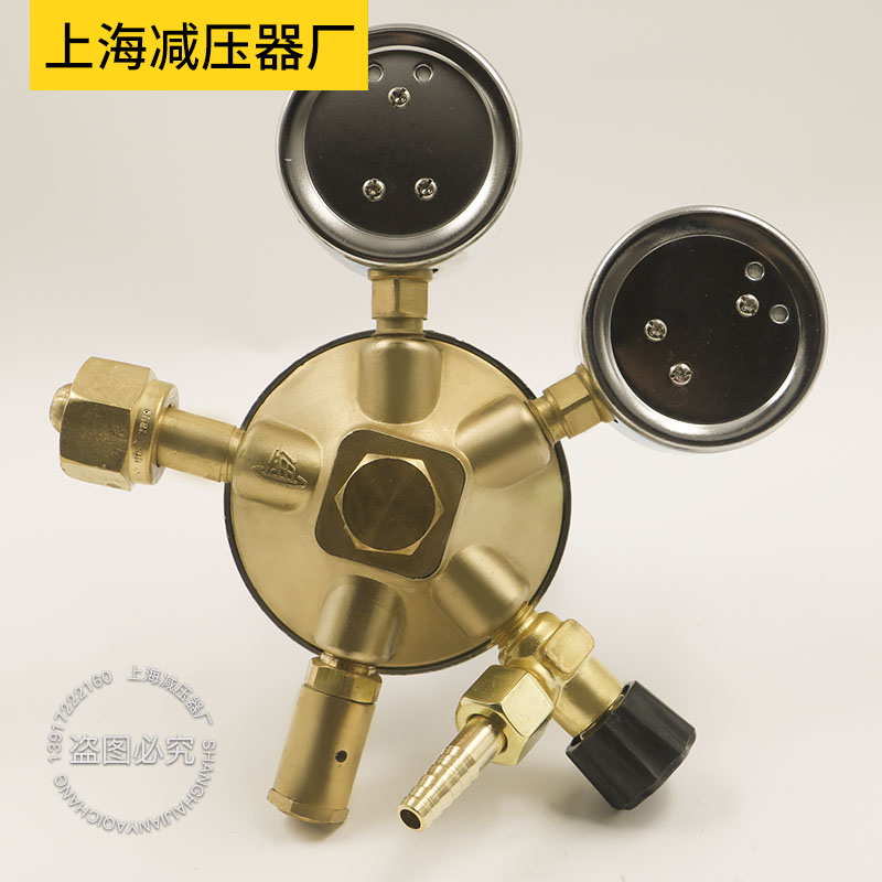 YQY-6氧气减压器带输出流量微调减压阀上海减压器厂稳压器压力表-图1