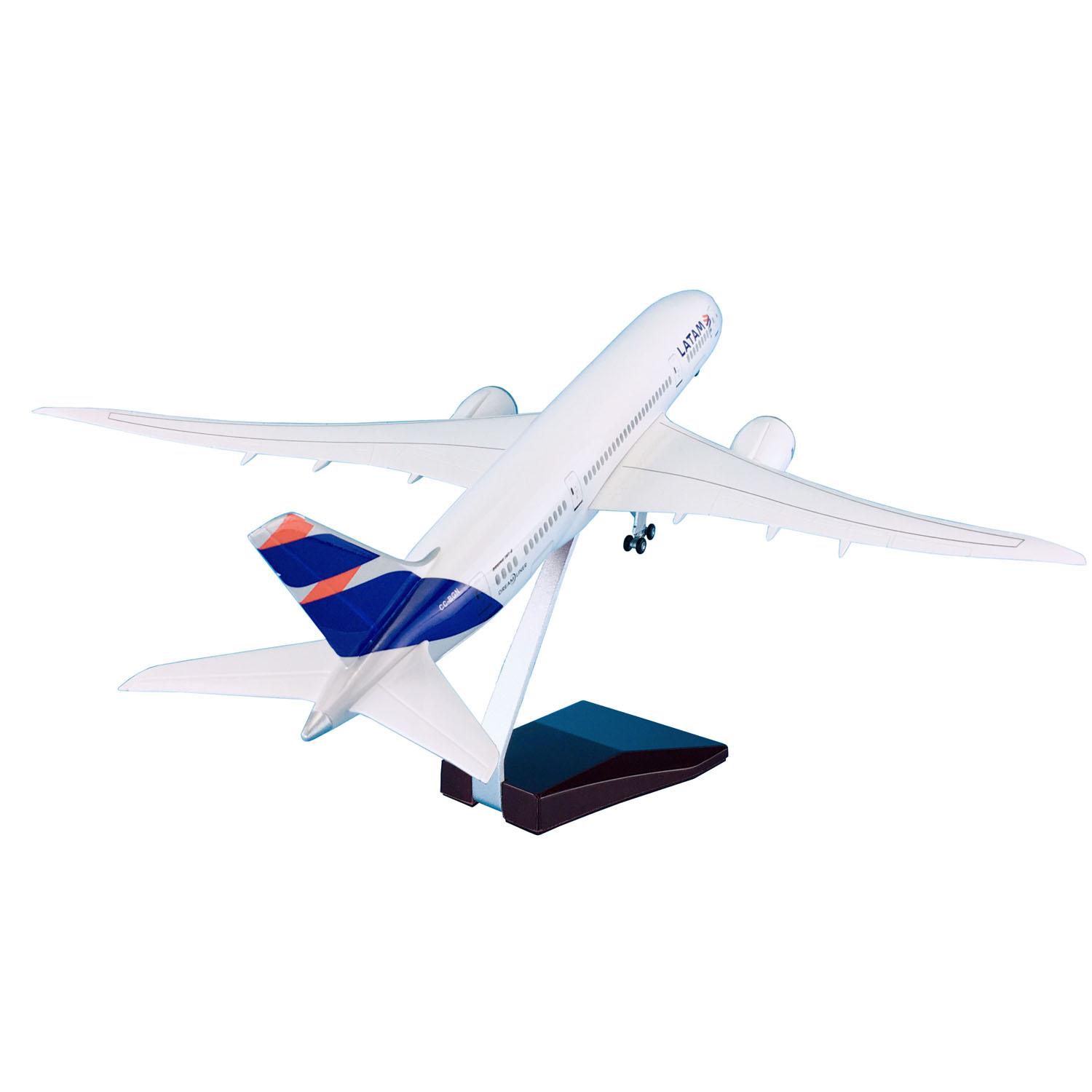 带轮子拼装ABS材料43cm仿真飞机模型航模飞模B787-8拉塔姆航空 - 图3