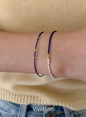 VividEon女青金石银极细手链