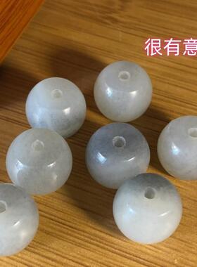 鼓珠散珠青花白玉籽料