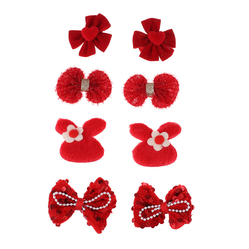 新年红色蝴蝶结发夹头饰儿童龙年过年喜庆发夹女宝宝可爱碎发BB夹,淘宝优惠券,粉丝福利购,淘宝优惠卷