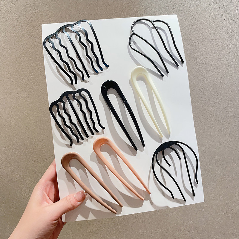 丸子头固定盘发神器女四齿插梳2024新款发梳u型发夹发簪头饰发卡,淘宝优惠券,粉丝福利购,淘宝优惠卷