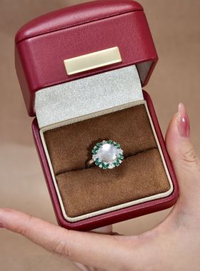 S925银天然水沫玉水沫子新中式清新气质指环戒指气质时尚戒指小众