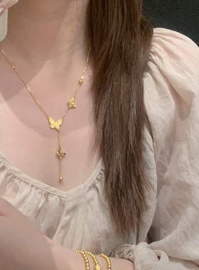 paula时序 镭射蝴蝶流速项链女款小众轻奢 y034