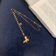 Paula Timing New Chinese Style 丨 Ancient Three-dimensional Pony Coin Zodiac Horse Clavicle Chain F004