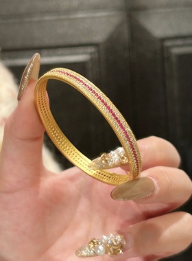 新中式国潮风丨三排造型点钻闪动蔷薇手镯  X022