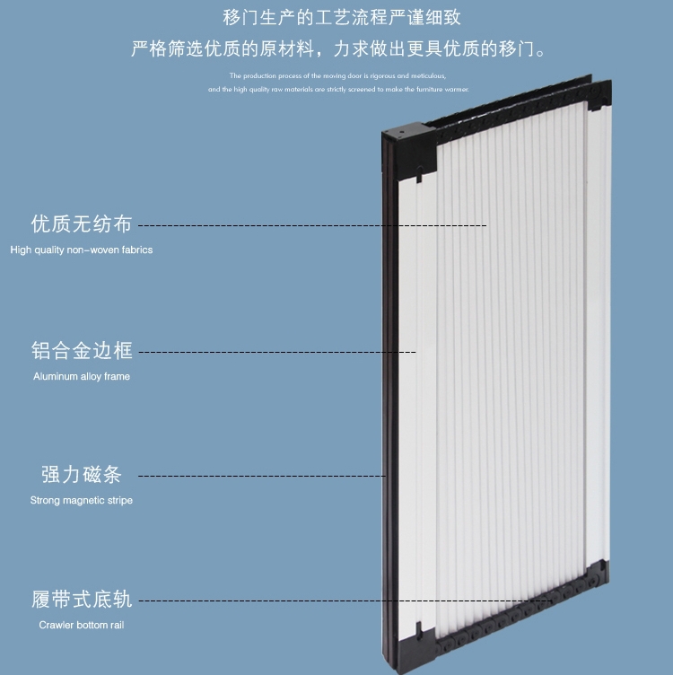 优诗曼现代简约室内折叠隐形推拉门客厅卧室厨房隔断衣柜移门定制