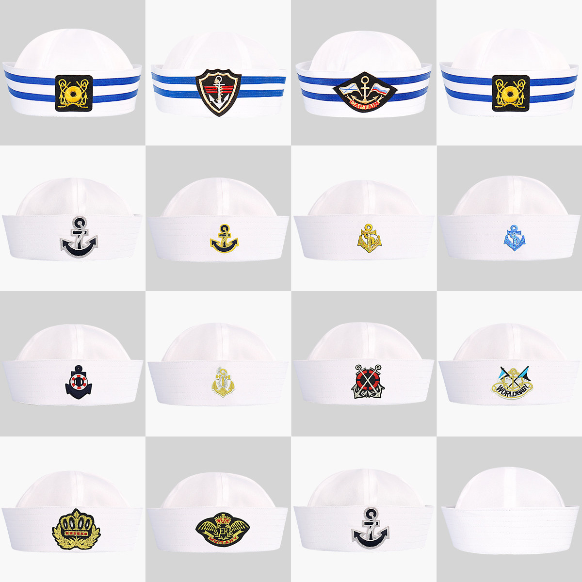 水手帽子男女士时装帽制服帽护士帽船员帽舞台表演帽时尚潮小圆帽_虎窝淘