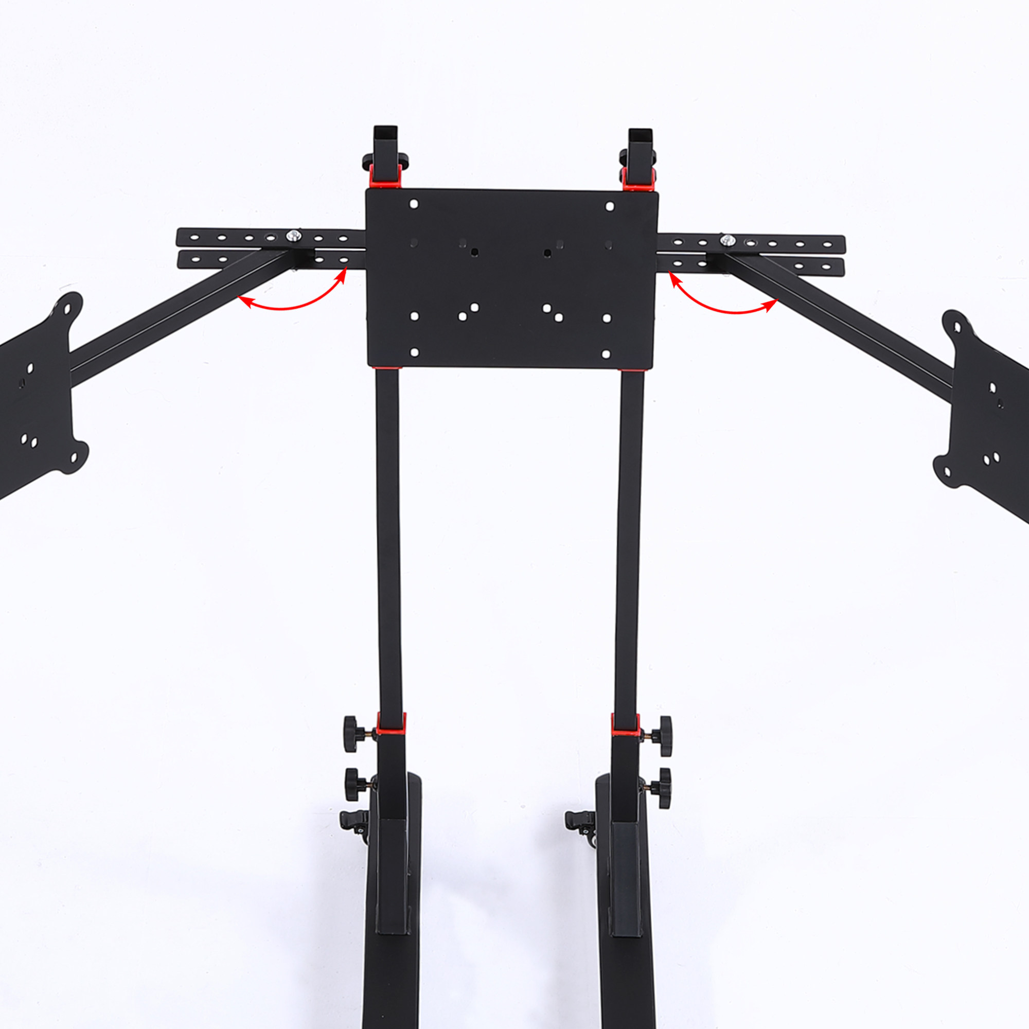 VRS赛车三屏支架液晶屏幕落地挂架带滚轮可移动电视显示器支架_虎窝淘