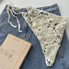 Retro waist decorated crocheted triangle scarf butt curtain