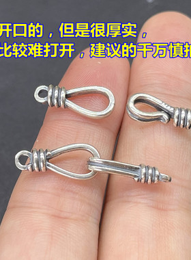 S925纯银复古连接扣编织手绳