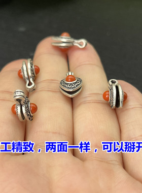 S925纯银文玩双面卡子精工款配件