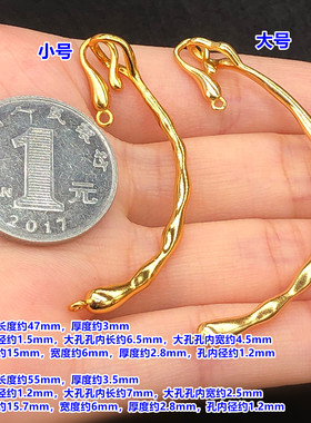 纯银镀金实心半镯弯管手镯编织