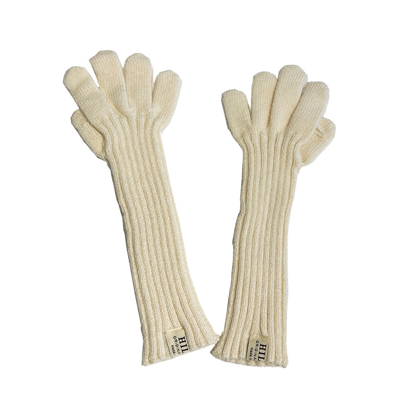 可触屏~韩版ins长款露指玩手机手套秋冬骑车保暖针织毛线分指手套,淘宝优惠券,粉丝福利购,淘宝优惠卷