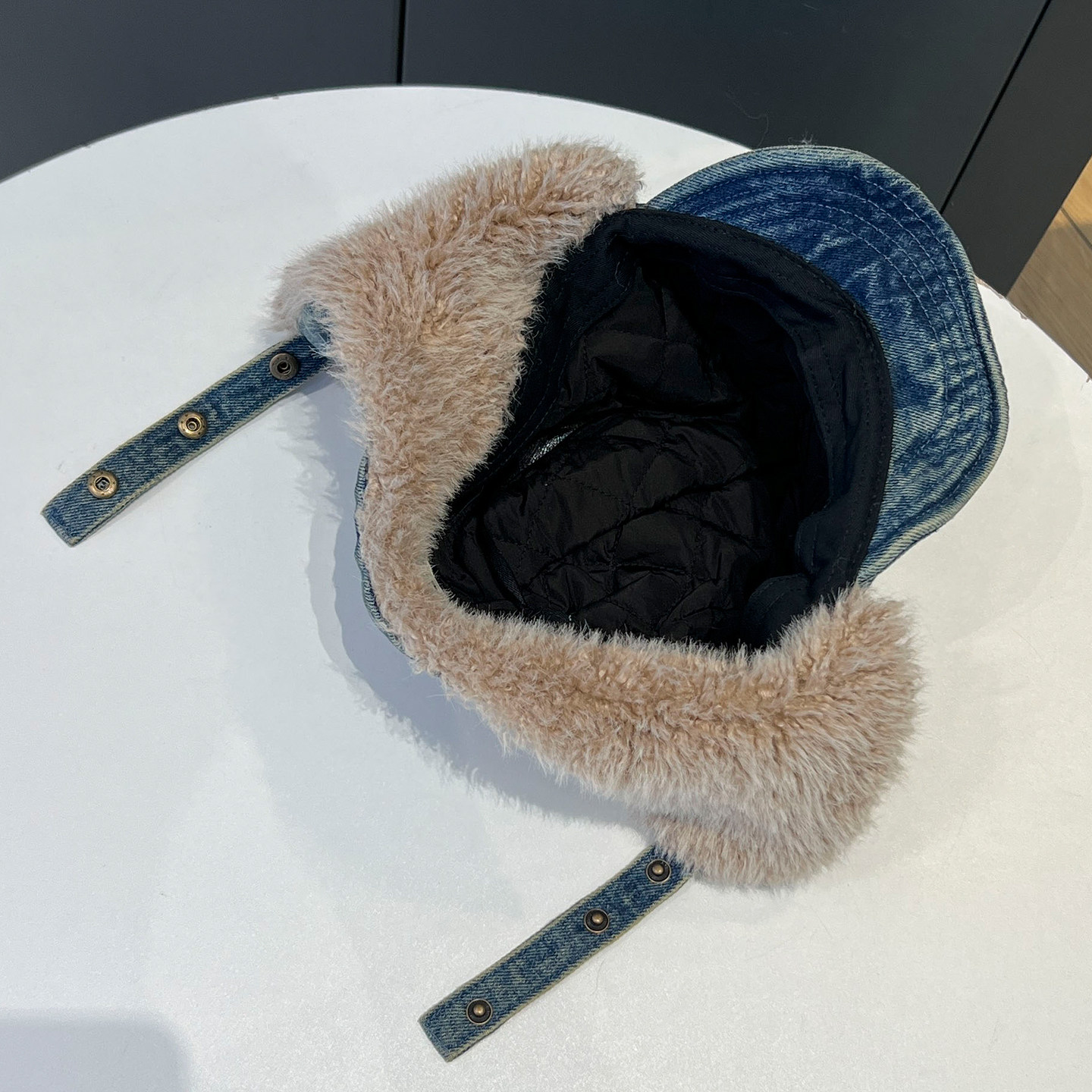 日系水洗做旧牛仔雷锋帽女2025新款冬季加绒复古加厚护耳飞行帽子,淘宝优惠券,粉丝福利购,淘宝优惠卷