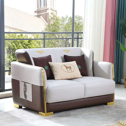 Post -Модерна легкого роскошного дивана комбинация кожаный диван маленький квартира простота гостиная