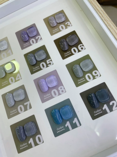 Nailono A12 Morandi Grey Purple 12 -Color Small Nail Glug -в пластиковом дымном дымовом сером молоке Серый Магазин ногтей Специальный гвоздь