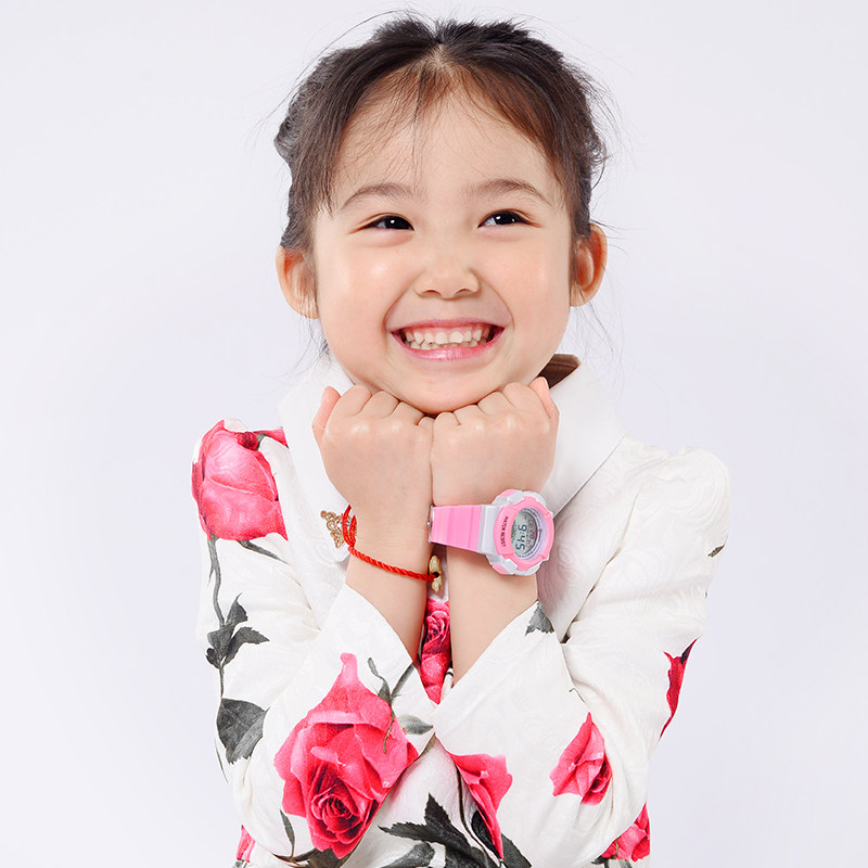2021新款儿童女孩粉色可爱带电子表 Asvinda国产腕表
