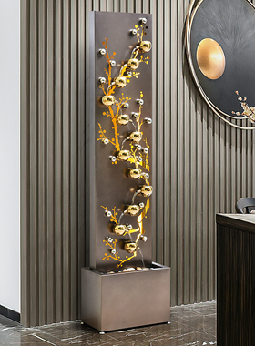 水调江南简约轻奢时尚铁艺居家会所布景装饰品室内景观流水摆件