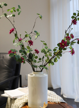 白色蜻蜓盖坛电视柜插花摆件