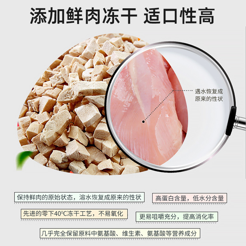 喵达猫粮FD系列冻干鲜肉益生菌无谷全猫期主粮全价零食增肥发腮 - 图0