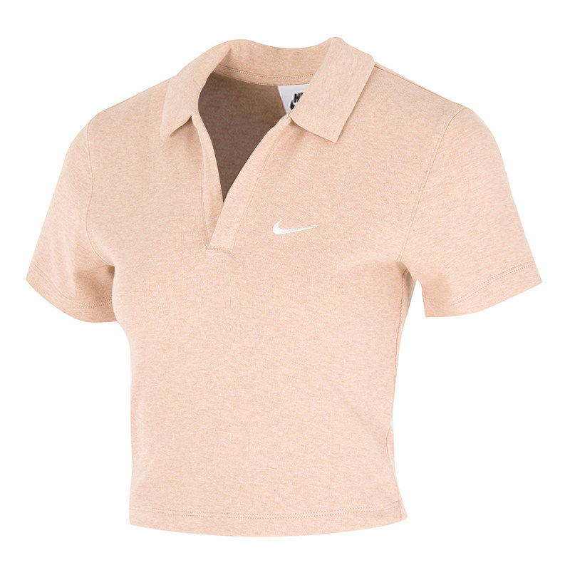 Nike/耐克女短袖POLO衫夏新款刺绣小勾短款深V翻领T恤DV7885-688,淘宝优惠券,粉丝福利购,淘宝优惠卷