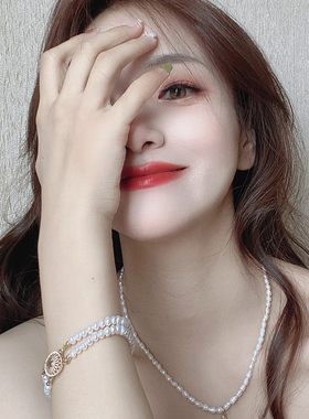 天然淡水小珍珠手链女法式复古