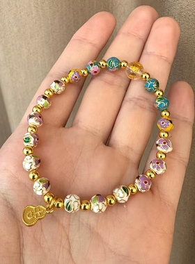 白色景泰蓝手链潘家园吉祥如意