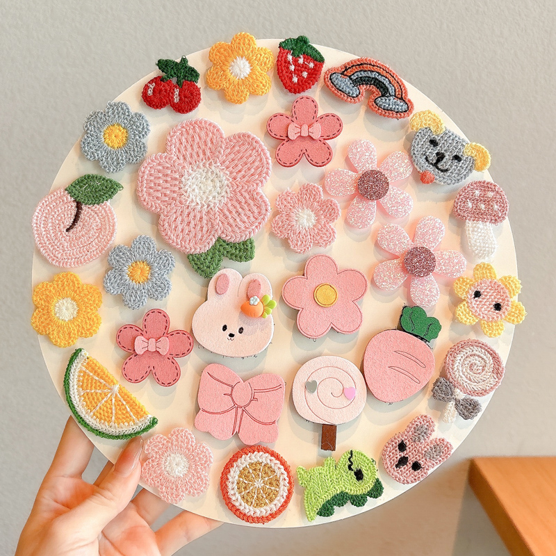 婴儿胎毛魔术贴婴幼儿前额刘海贴发卡儿童可爱碎发帖女童发夹头饰 - 图3