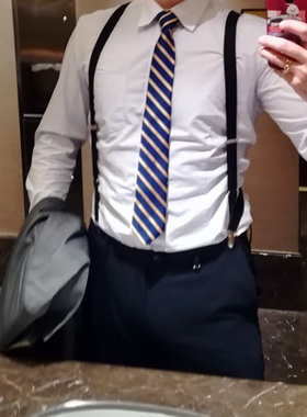 大山先生经典侧夹男士鸭嘴扣背带