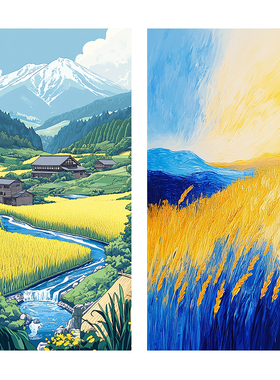 玄关画风景客厅挂画背胶墙画