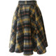 Autumn and winter plaid woolen skirt with large hem umbrella skirt