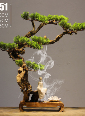 风化木禅意新中式玄关摆件