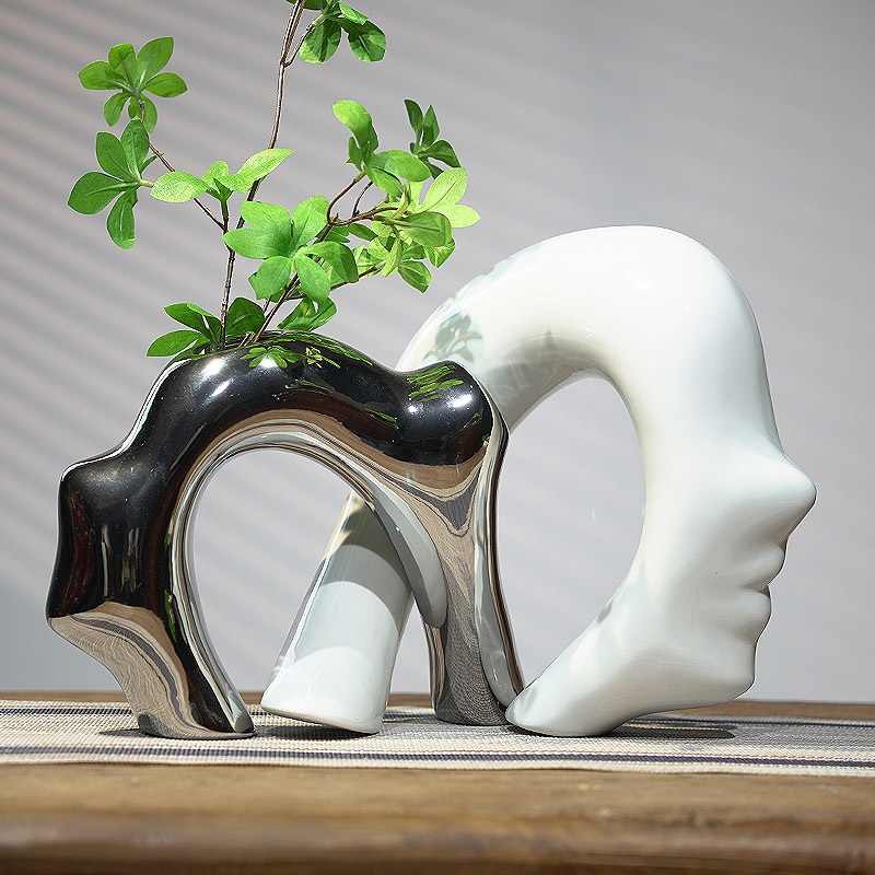 现代简约电视柜轻奢高档客厅酒柜装饰品陶瓷摆件书柜玄关家居乔迁 - 图0